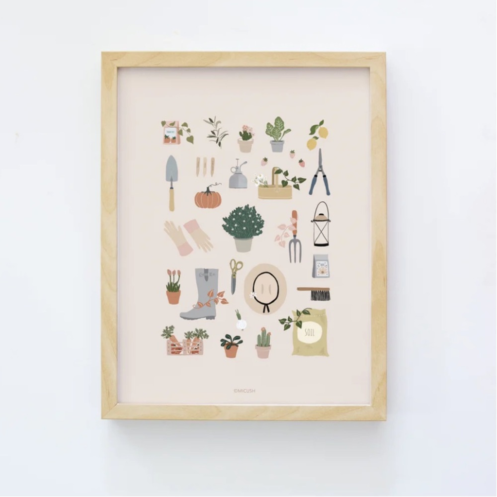 🆕 Micush Garden Lovers Art Print - Happy Garden
